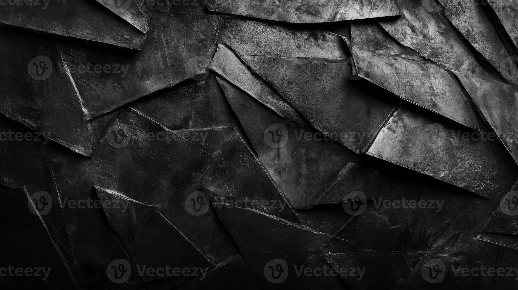 Abstract Black Geometric Pattern of Irregular Shapes photo