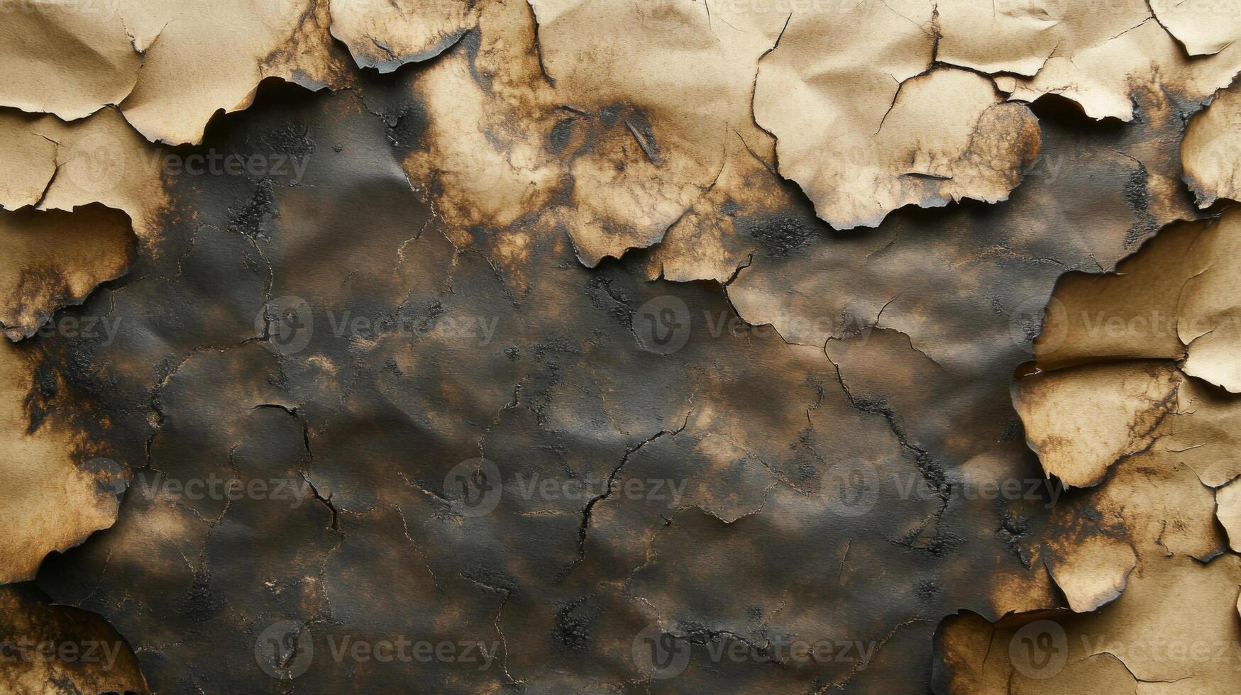 Close-up of Burned and Charred Paper photo