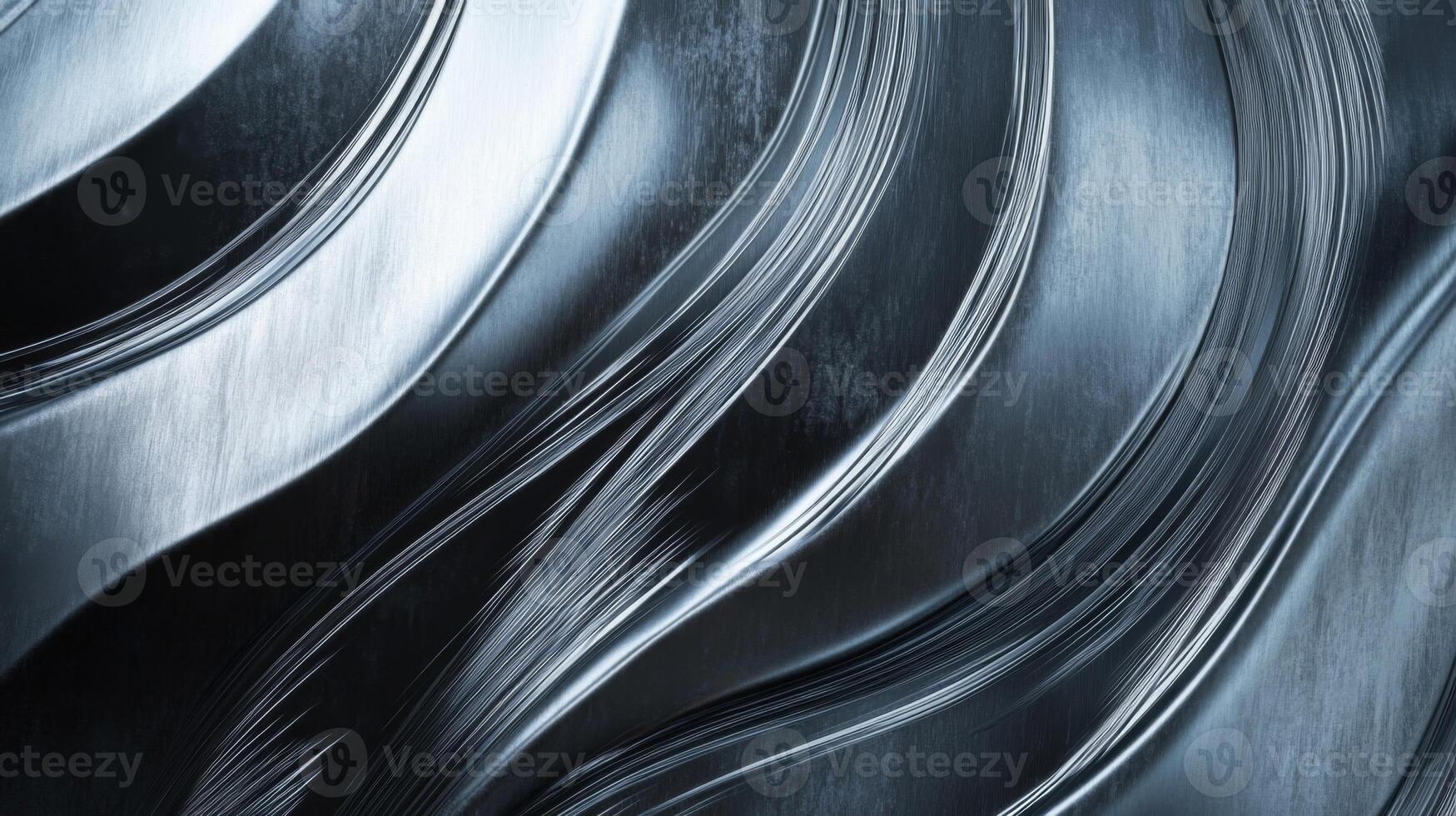 Abstract Metallic Surface with Curved Lines and Brushed Texture photo