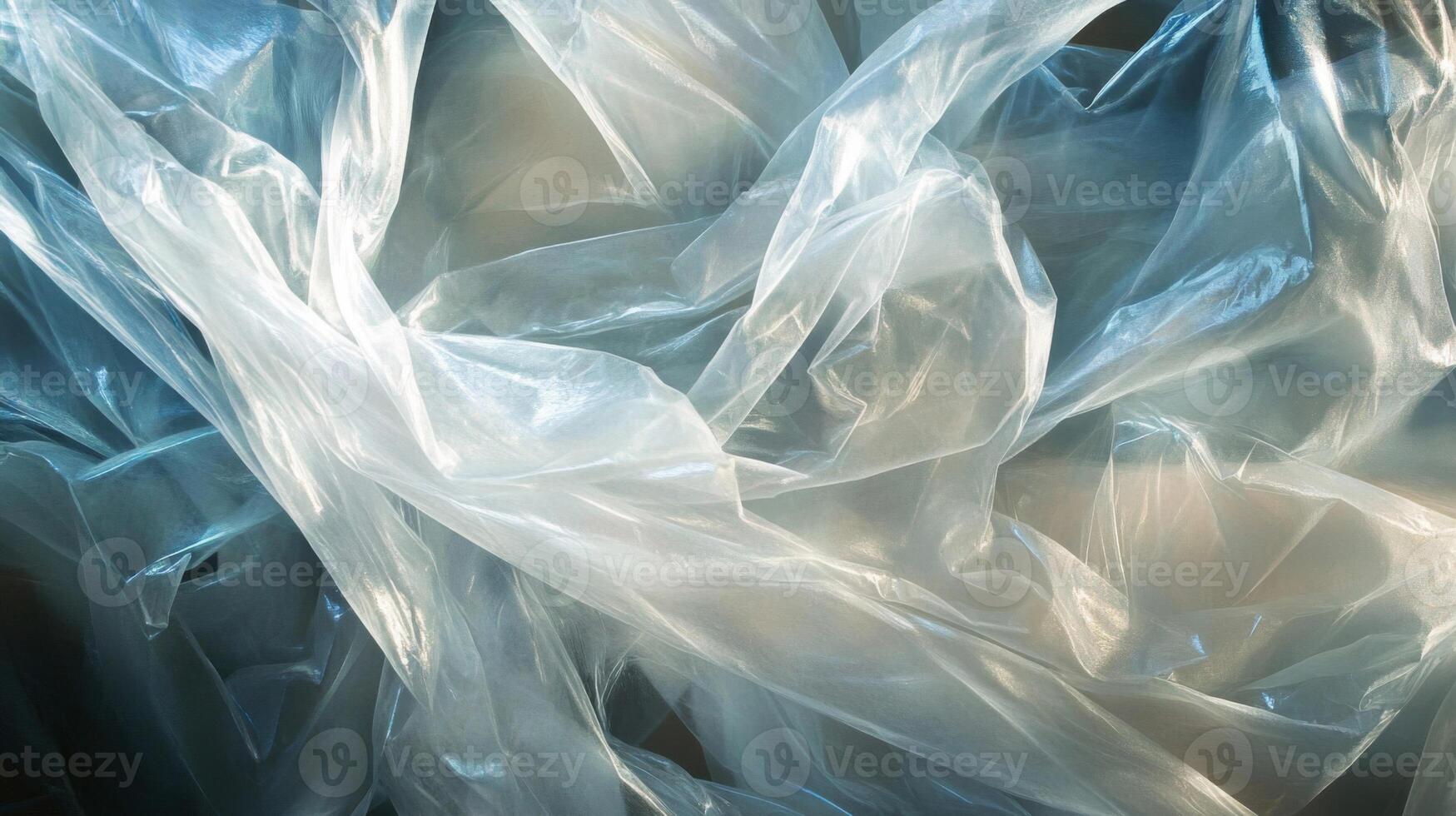 Abstract Shimmering White Fabric with Blue Hues photo