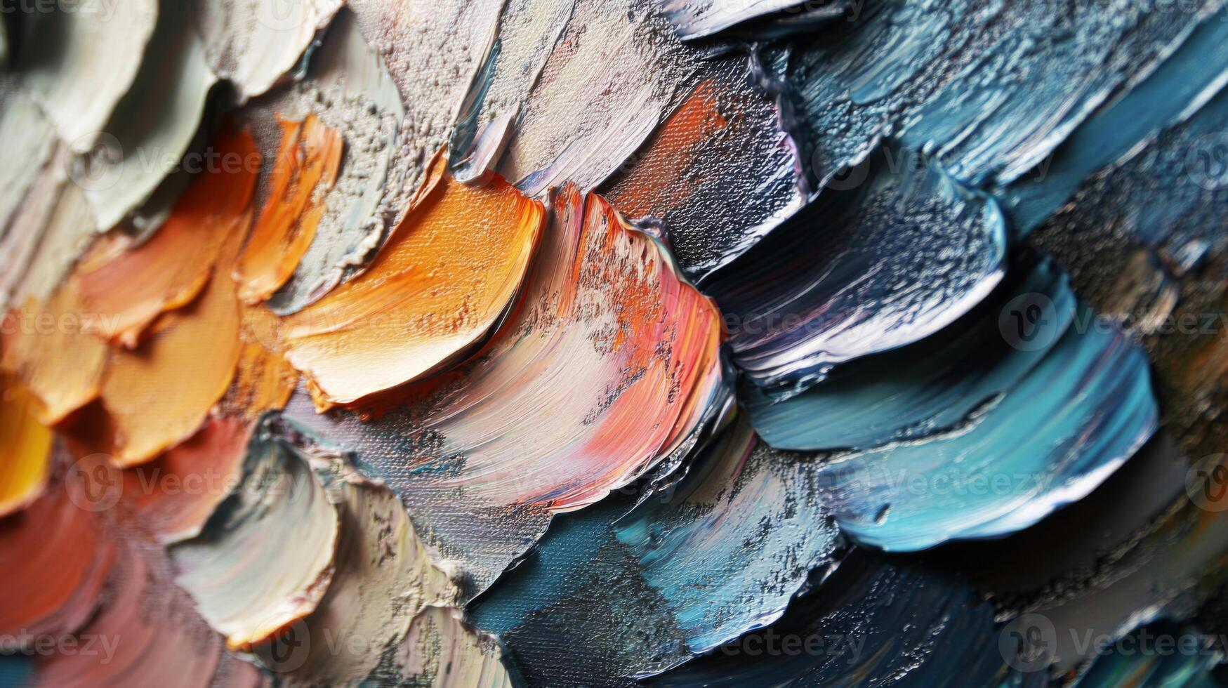 Abstract Oil Painting with Vivid Colors and Textured Strokes photo