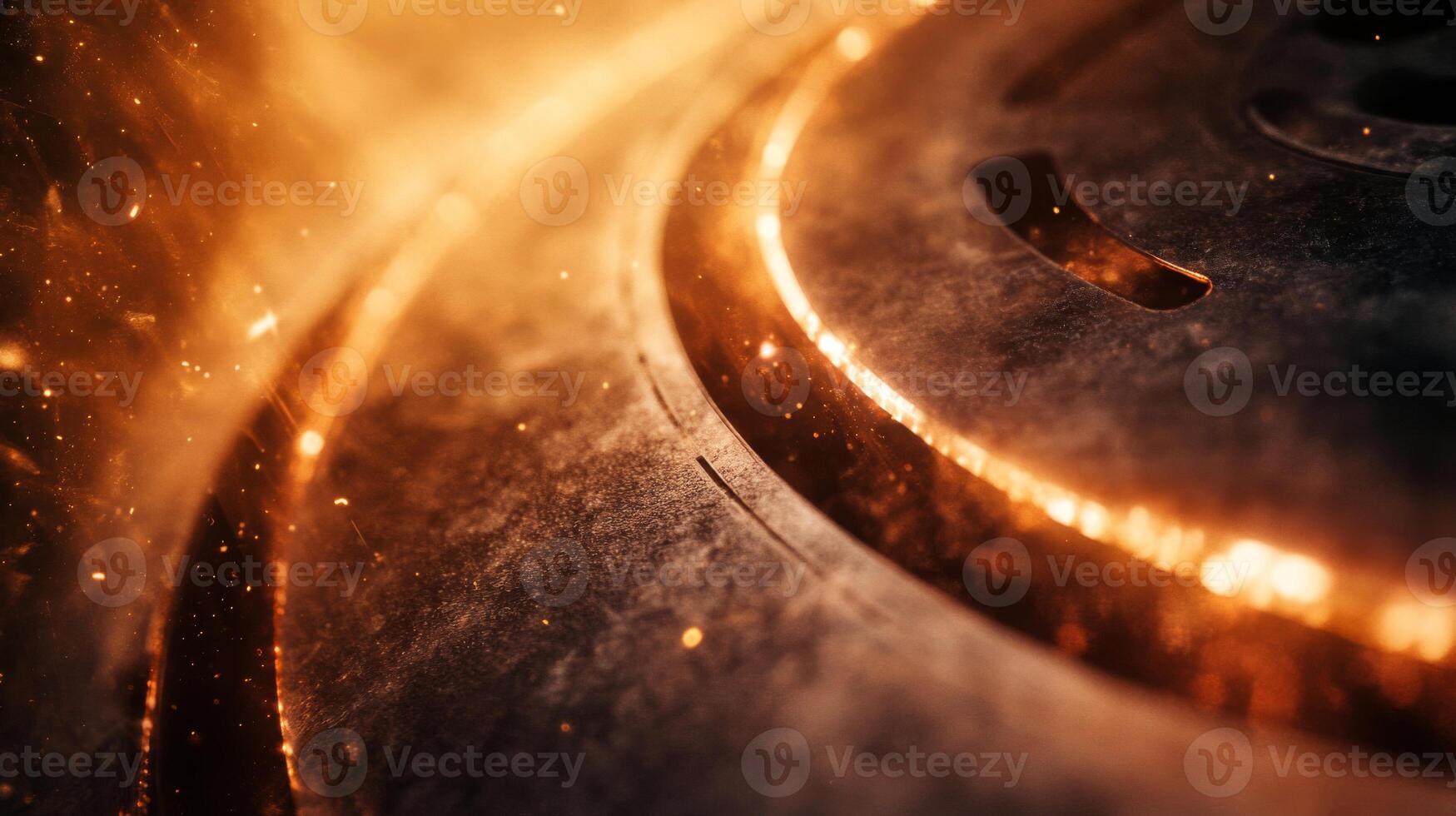 Close-up of a Glowing Metal Surface with Sparks photo