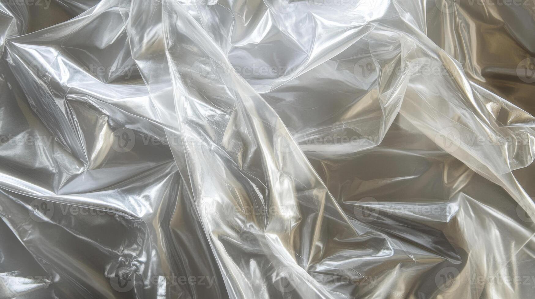 Wrinkled Transparent Plastic Sheeting photo