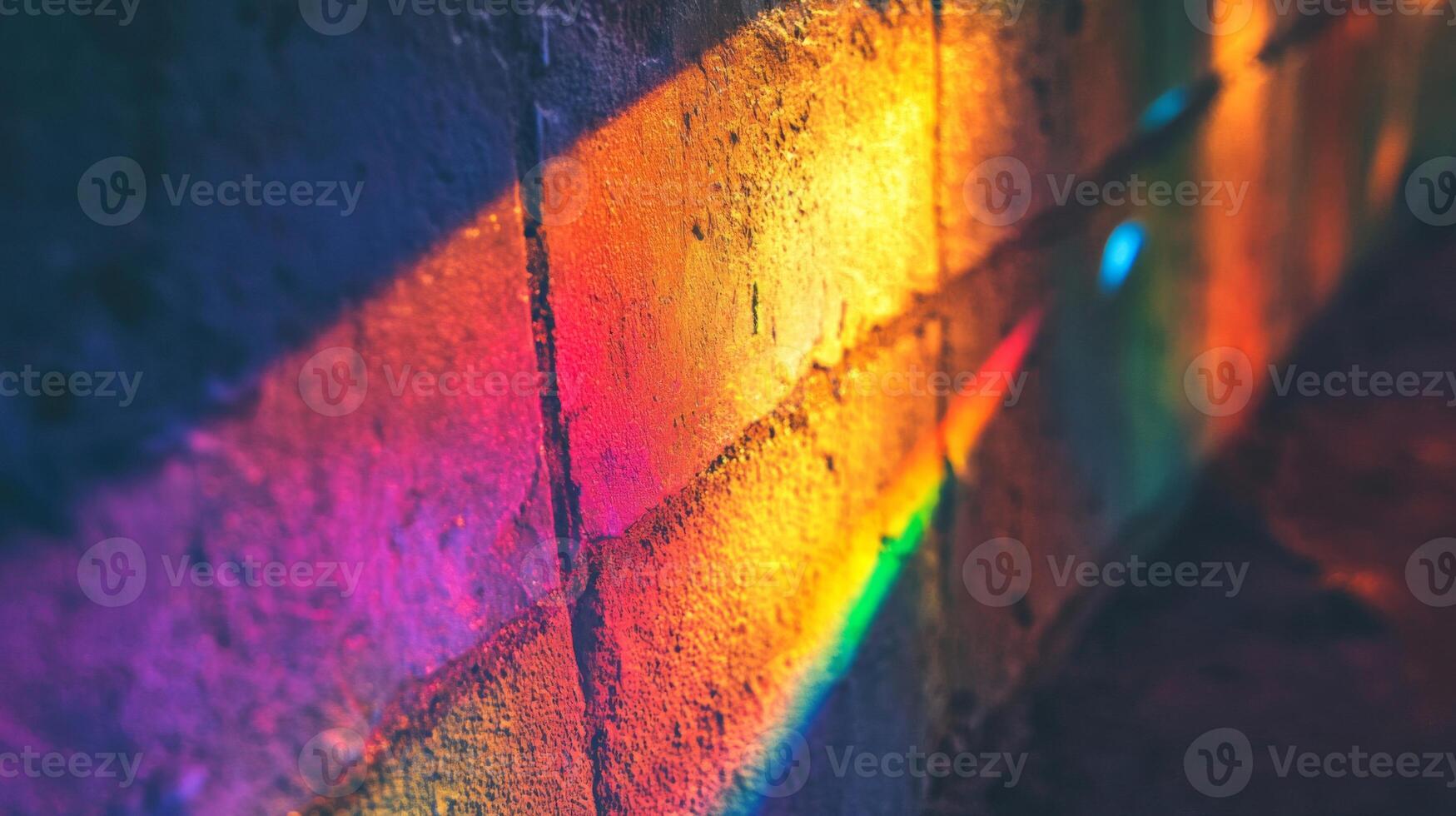 A Rainbow Reflection on a Brick Wall photo