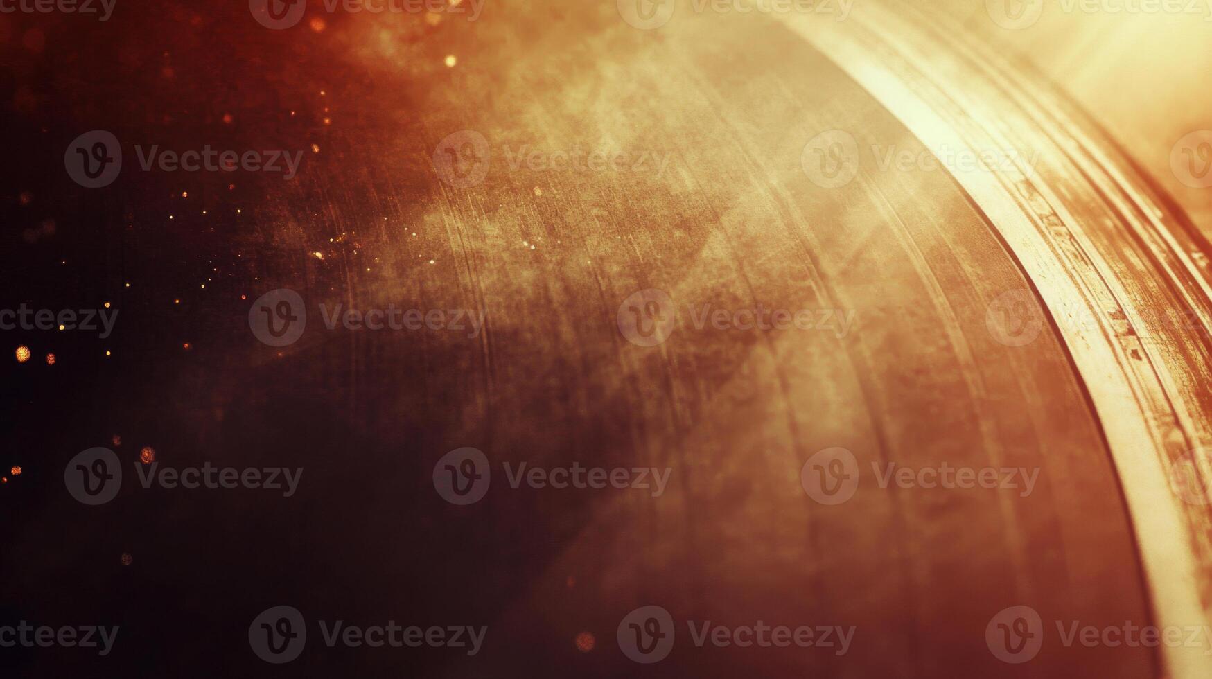Close-up of a Dusty and Worn Vinyl Record photo