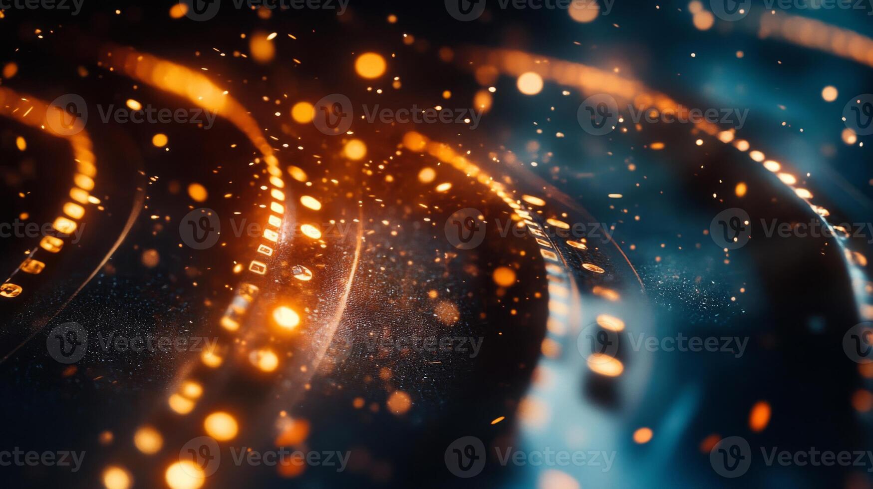 Abstract Image of Glowing Lines and Sparkles photo