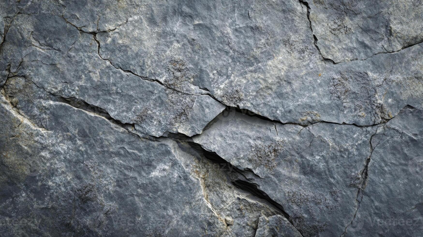 A Close-Up of a Cracked and Weathered Gray Rock Surface photo