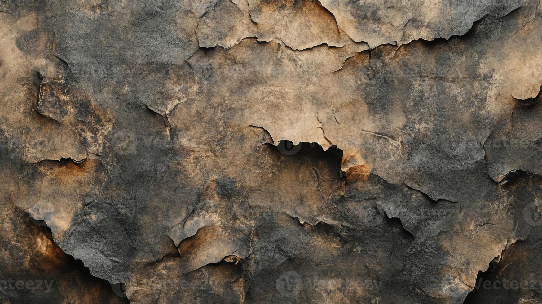 Close-up of a Brown and Black Cracked Texture photo