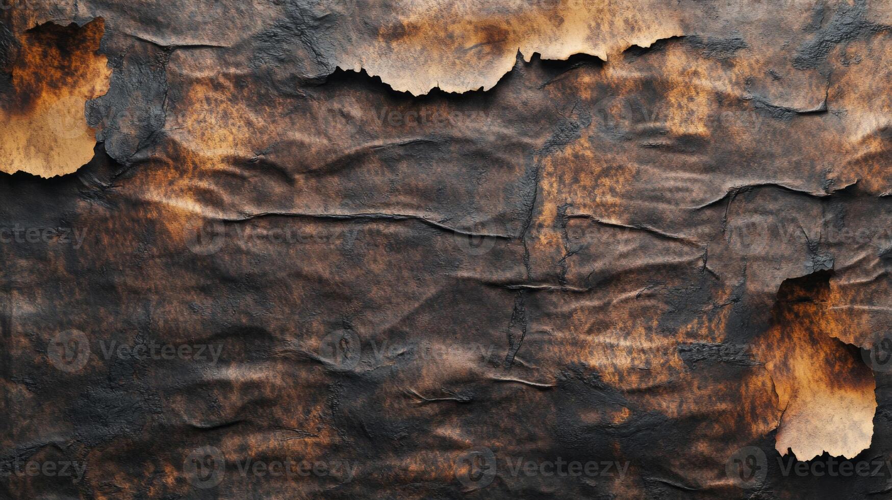 Close-up of Crumpled and Burnt Paper with Uneven Edges photo