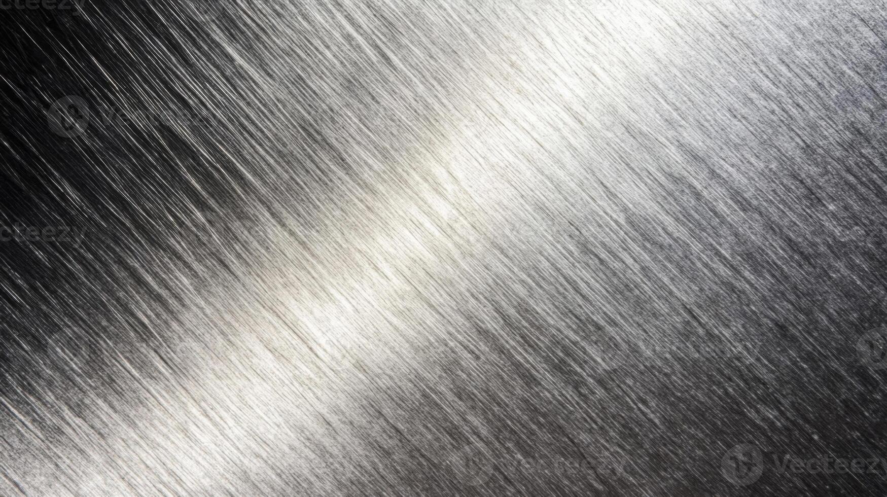 Brushed Metal Surface with Diagonal Scratches and Light Reflection photo