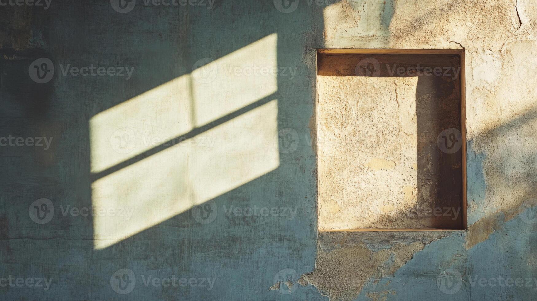 A Recessed Wall Niche with a Window Shadow Cast Across It photo