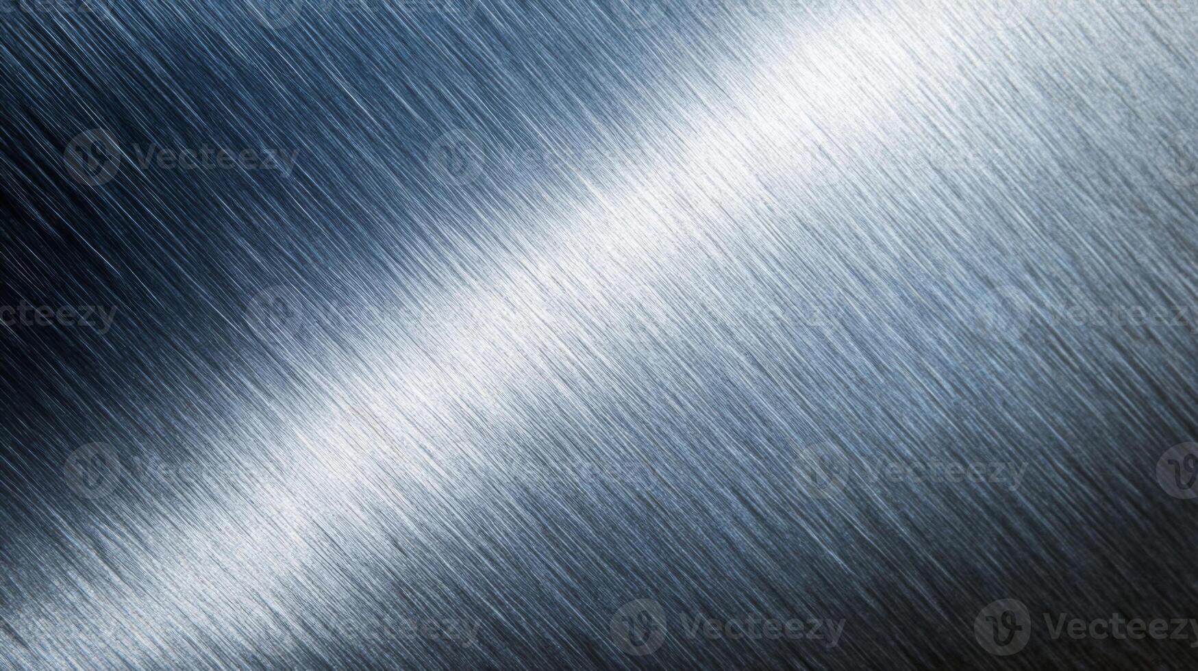 Brushed Steel Surface with Diagonal Lines and Light Reflection photo
