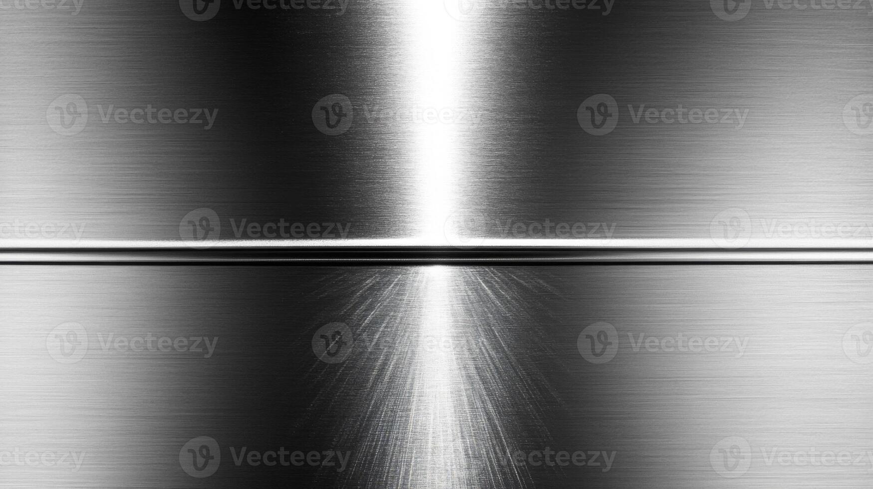 Brushed Metal Surface with a Bright Vertical Line and a Horizontal Seam photo
