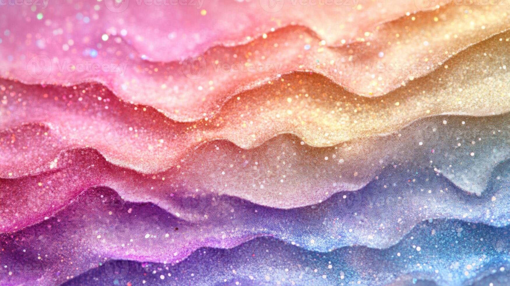 Abstract Rainbow Glitter Waves with Shimmering Texture photo