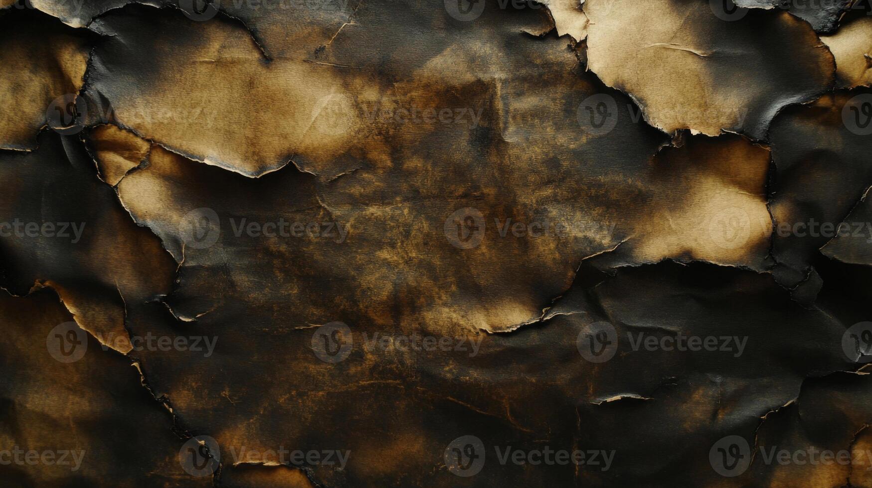 Burnt and Crumpled Paper with Charred Edges photo