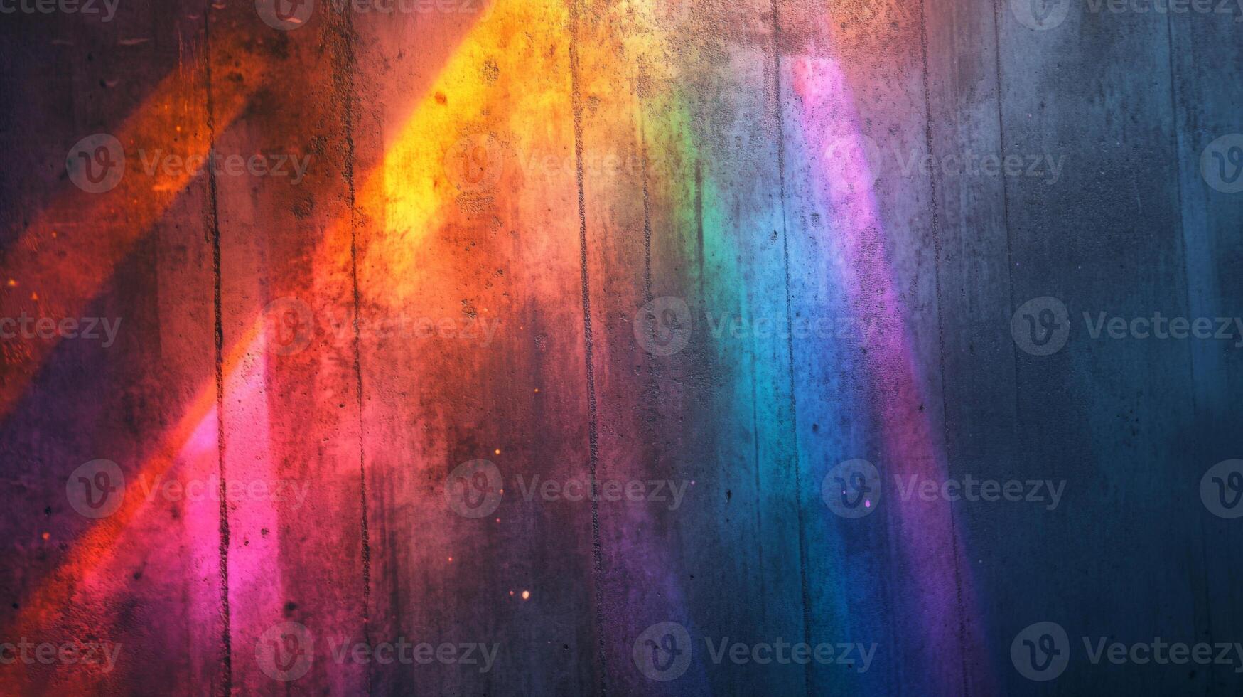 Abstract Rainbow Light Projected on a Concrete Wall photo