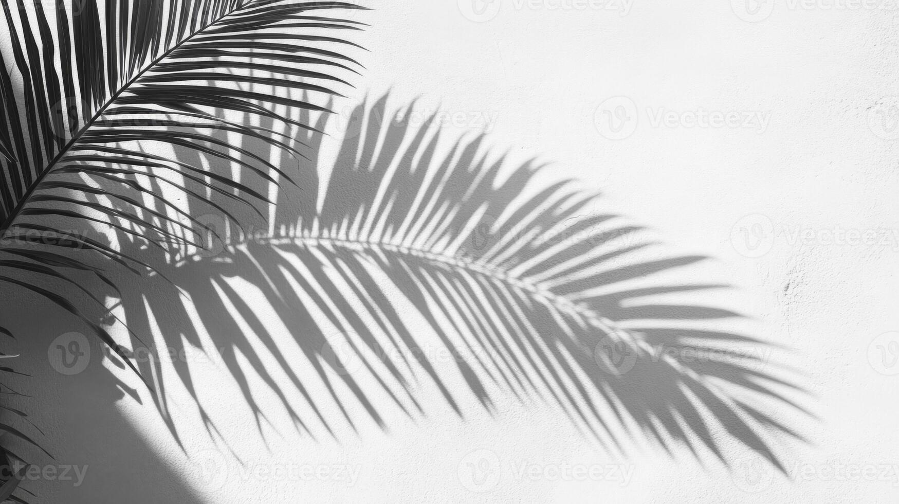 Palm Leaf Shadow Cast on a White Wall photo