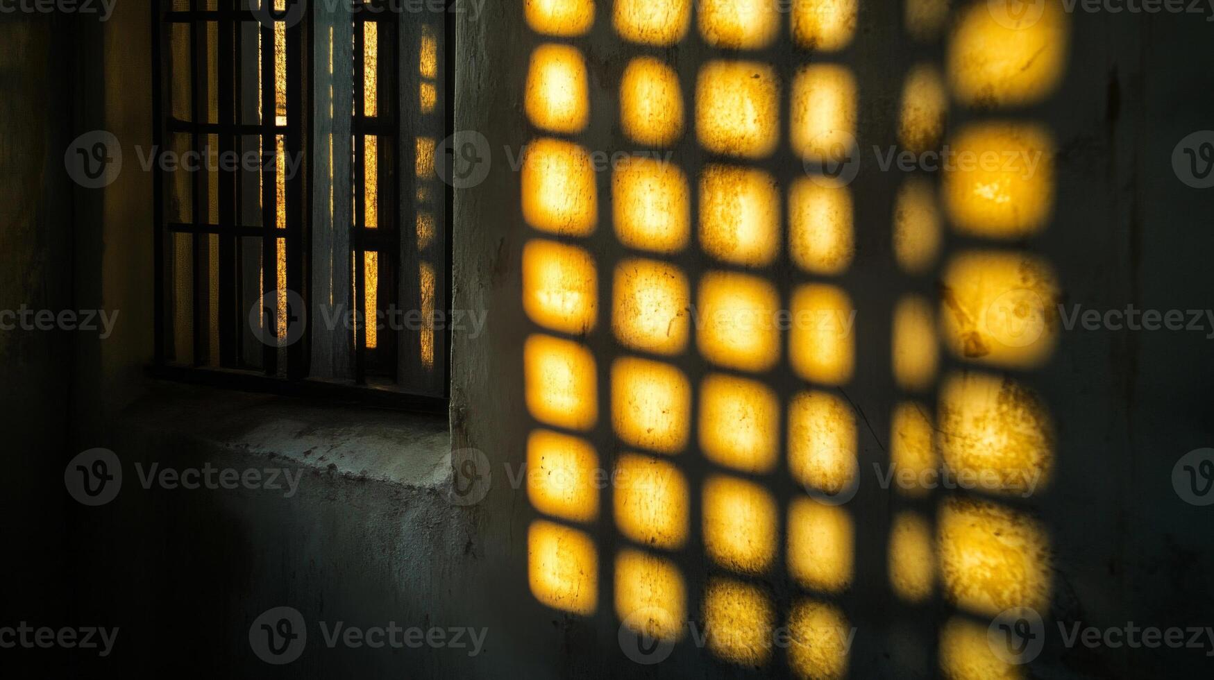 A Grid of Sunlight Shining Through a Window photo