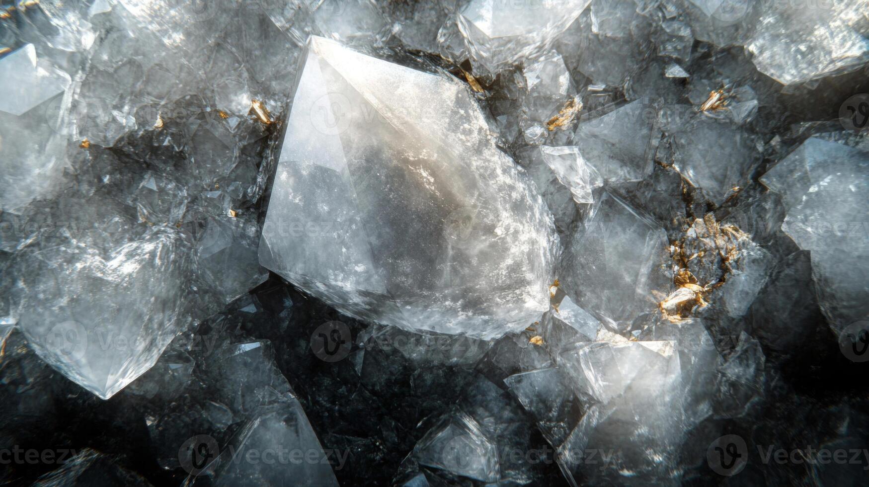 Close-Up of a Crystal Cluster with a Large Center Crystal photo