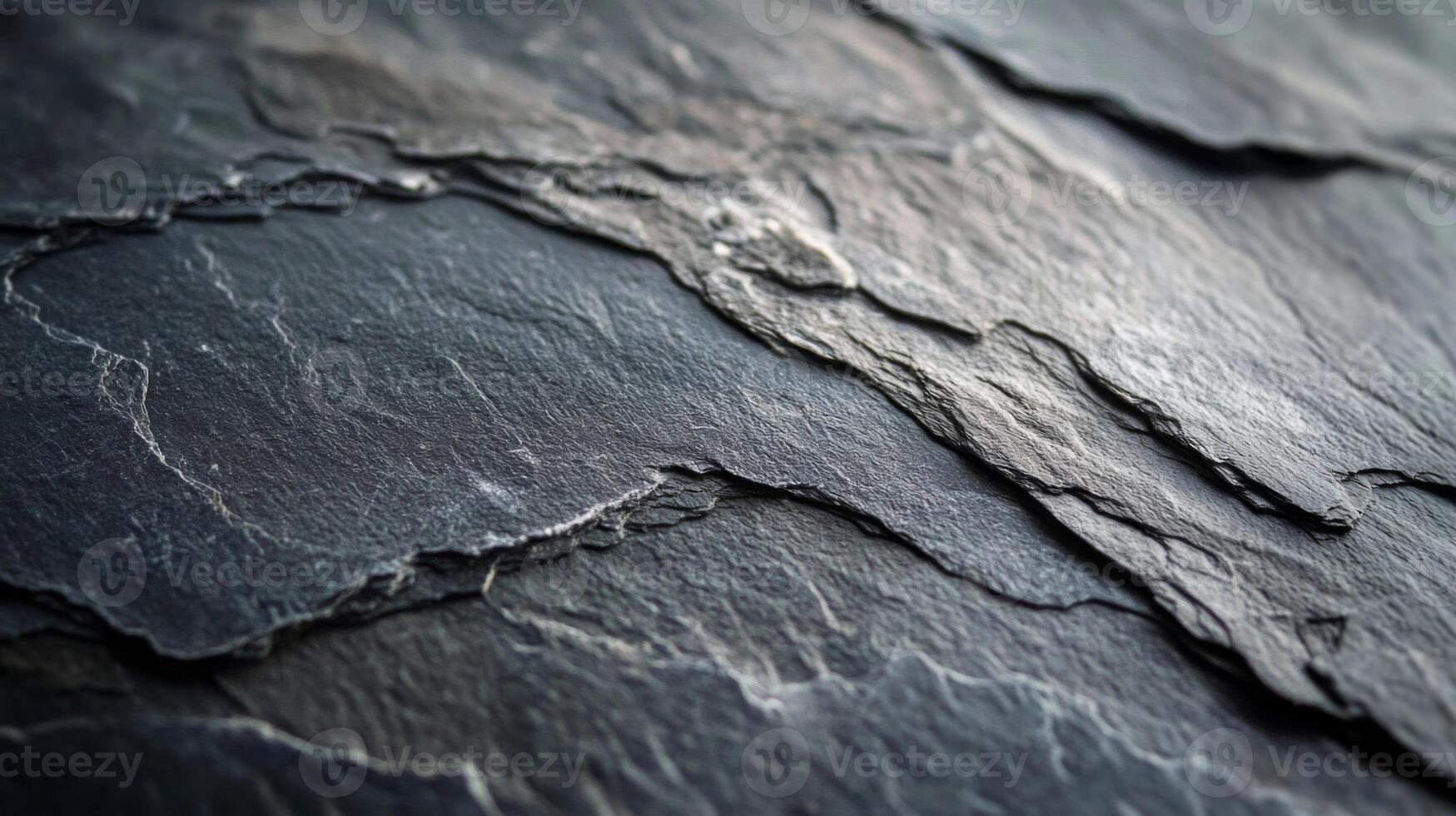Close-Up of Rough, Layered Slate Stone Texture photo