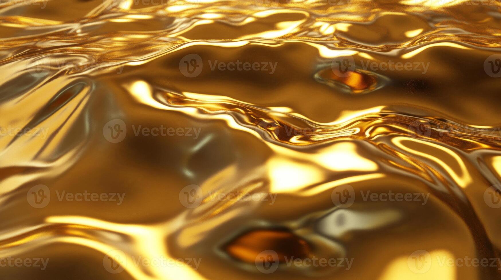 Abstract Close-Up of Smooth, Wavy, Golden Surface photo