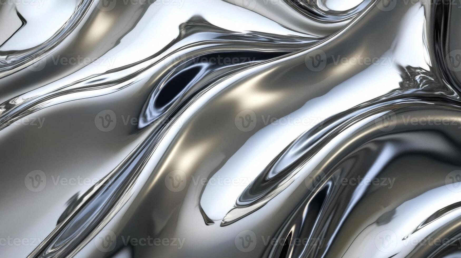 Abstract Liquid Metal Texture with Reflective Surface photo