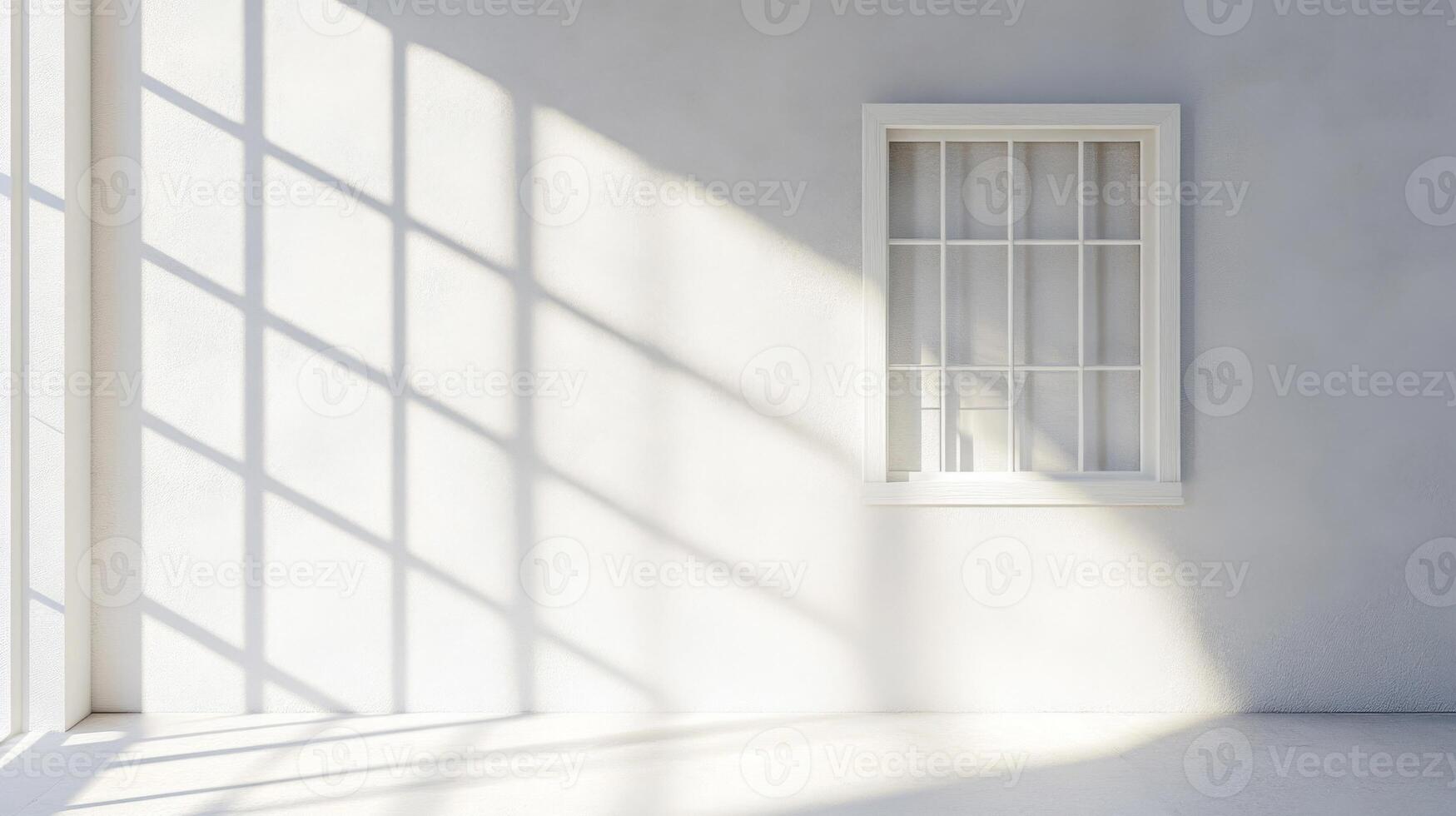 White Wall with Window and Light Beam photo