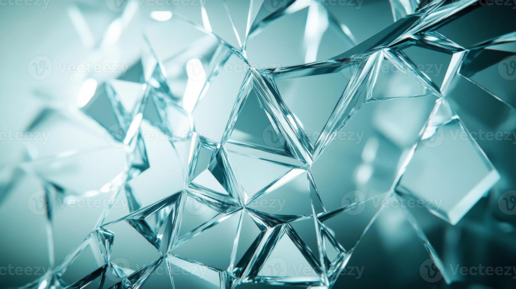 Abstract Close-Up of Shattered Glass with Triangular Fragments photo