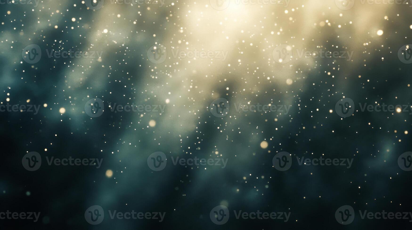 Abstract Background with Golden Lights and Dark Blue Haze photo