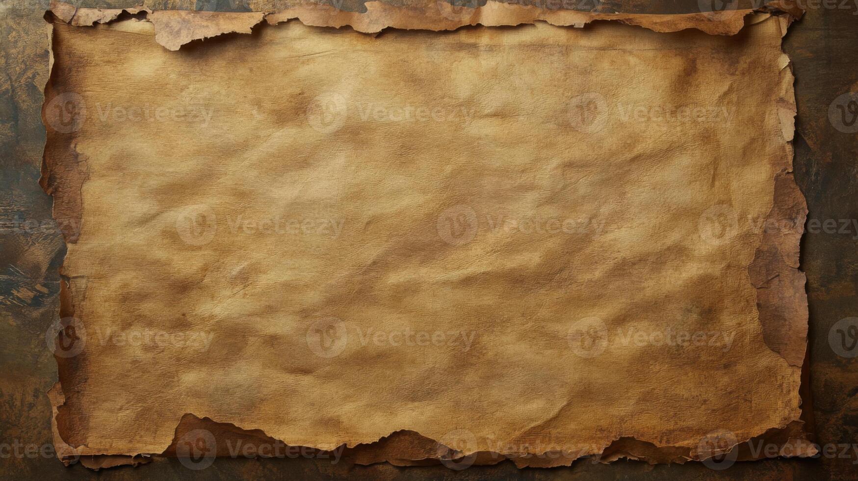 Old, Ripped, and Weathered Parchment Paper photo