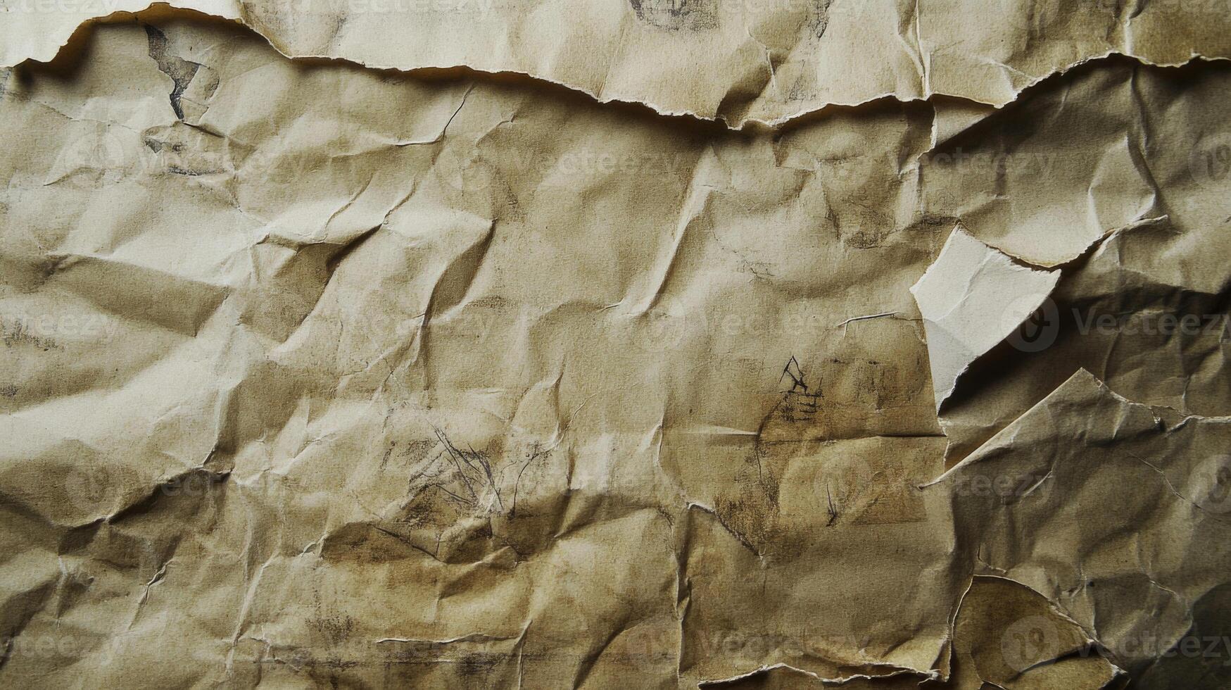 A Close-Up of a Crumpled and Torn Piece of Paper photo