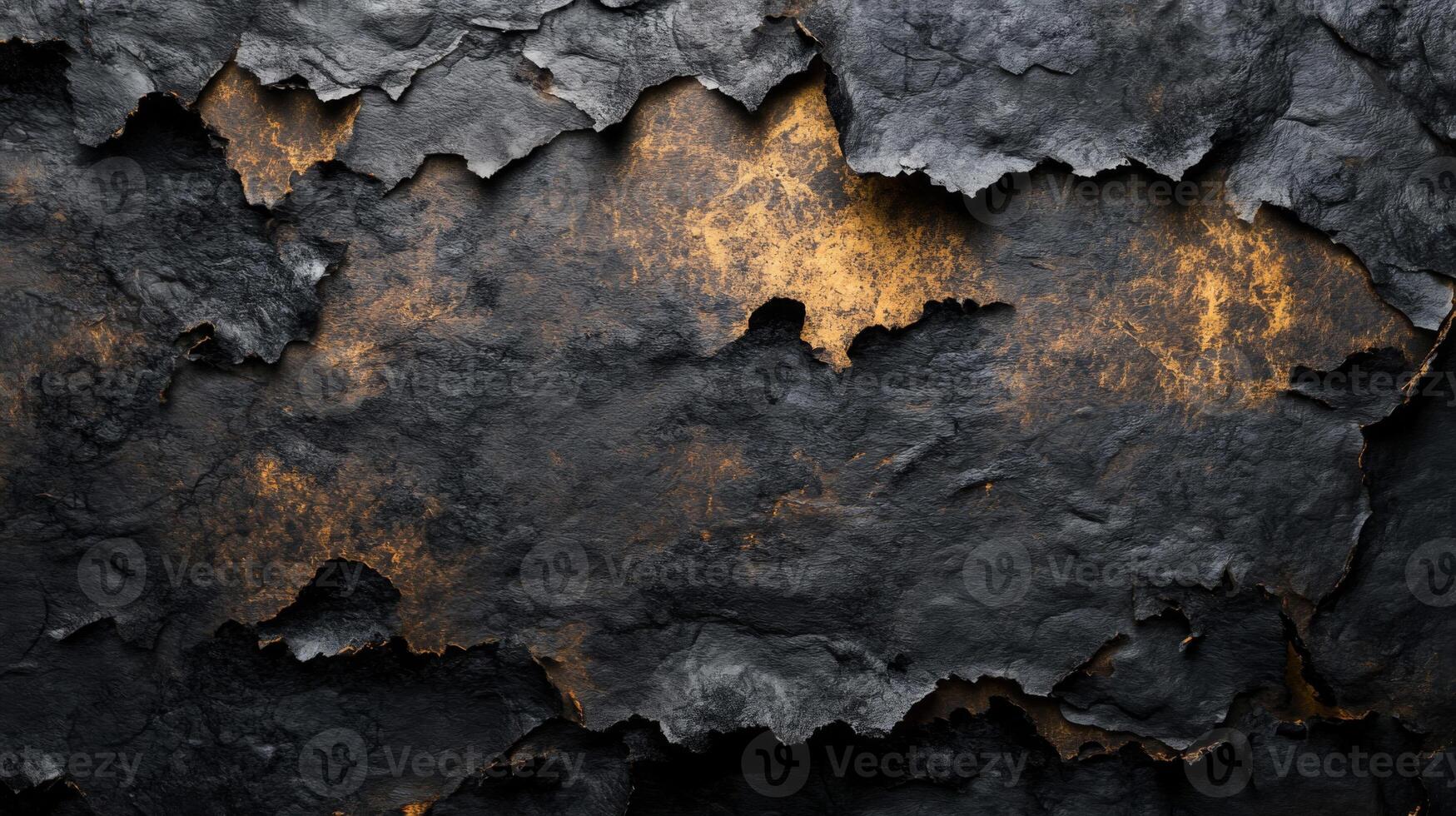 Black and Gold Textured Surface with Ripped Edges photo