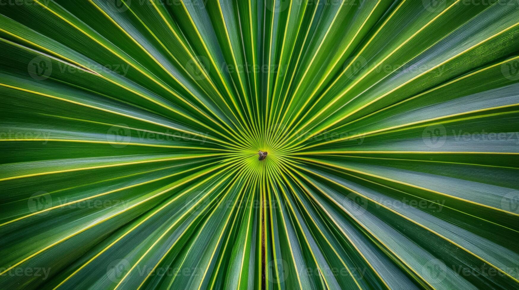 Close-up of a Palm Leaf with a Radial Pattern photo