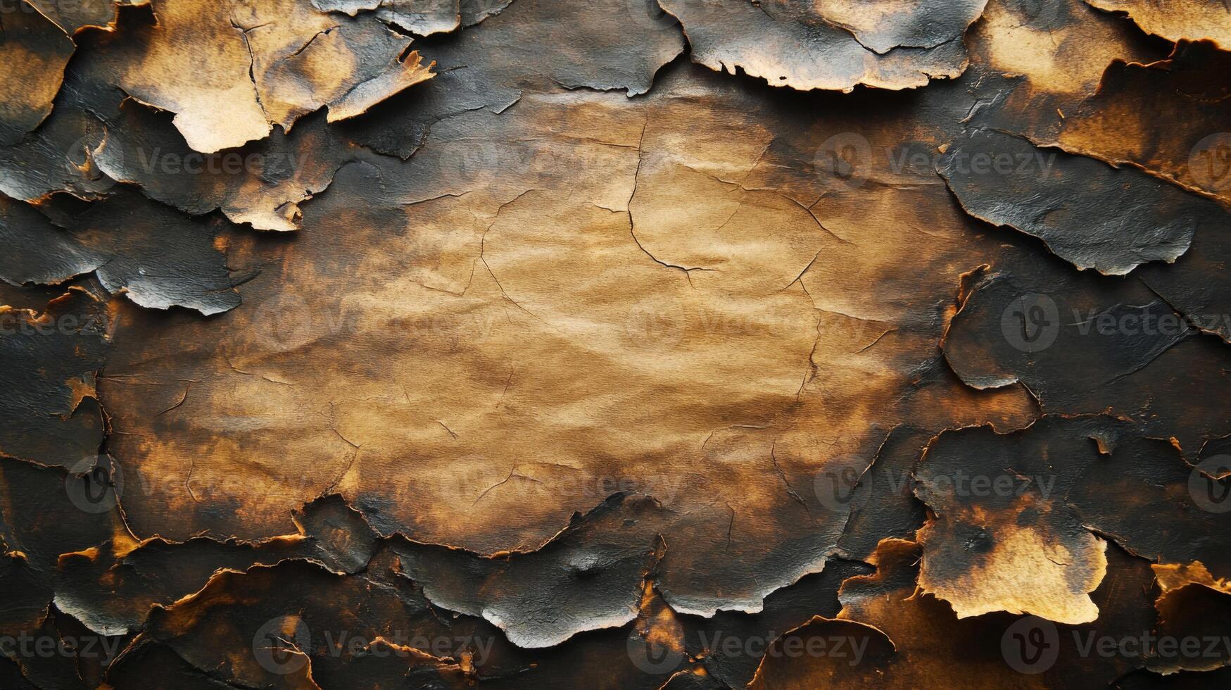 Burned and Torn Paper with a Brown Center photo