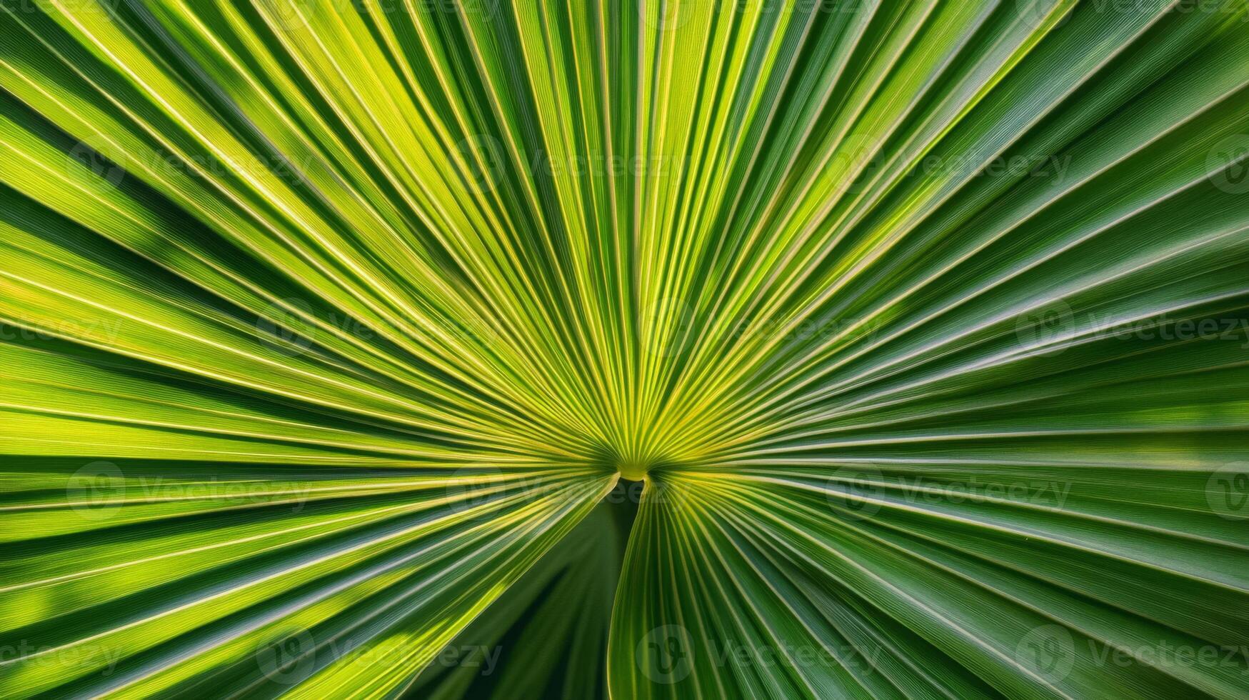 Close-up of a Palm Leaf with Striking Parallel Lines photo