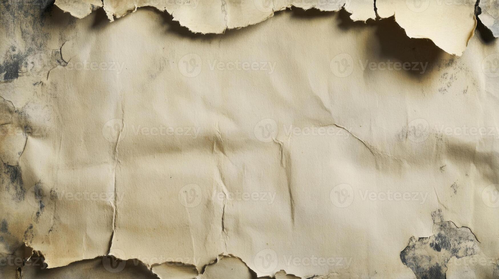 Aged and Torn Paper Texture with Faded Color and Creases photo