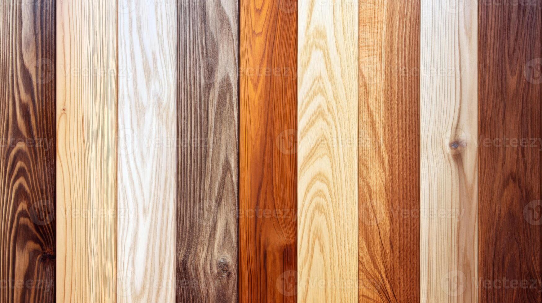 Vertical Wooden Planks with Diverse Grain Patterns and Colors photo