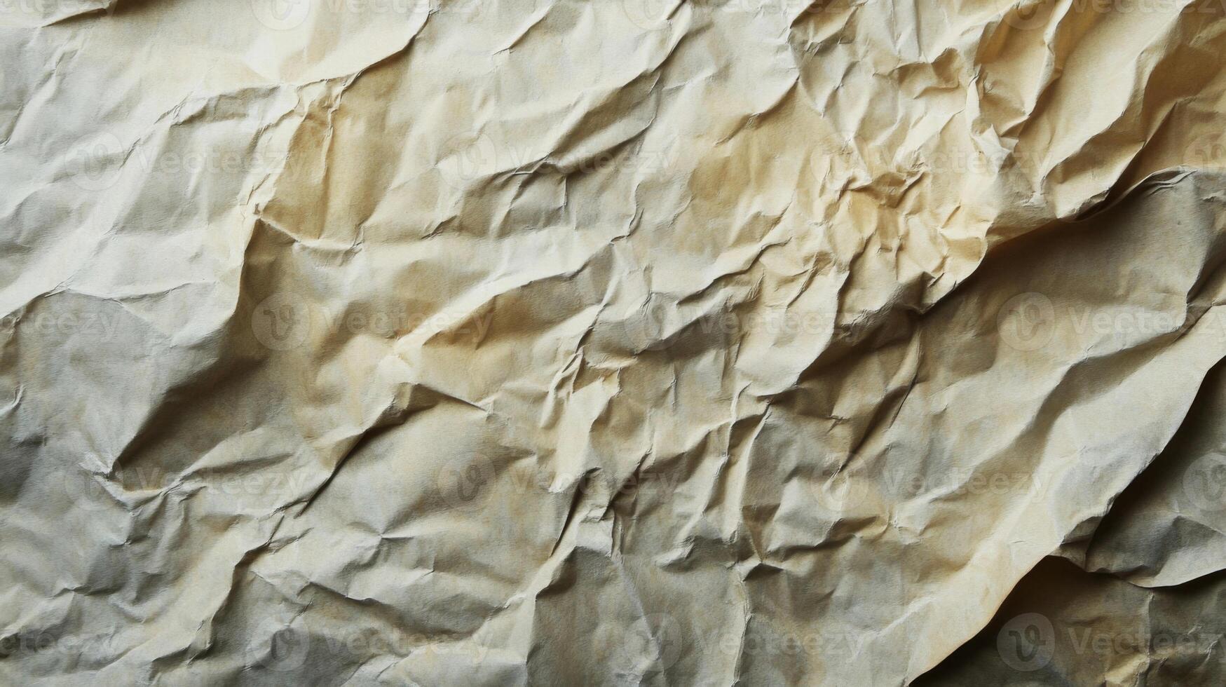 A Close-Up of a Crumpled Brown Paper Texture photo