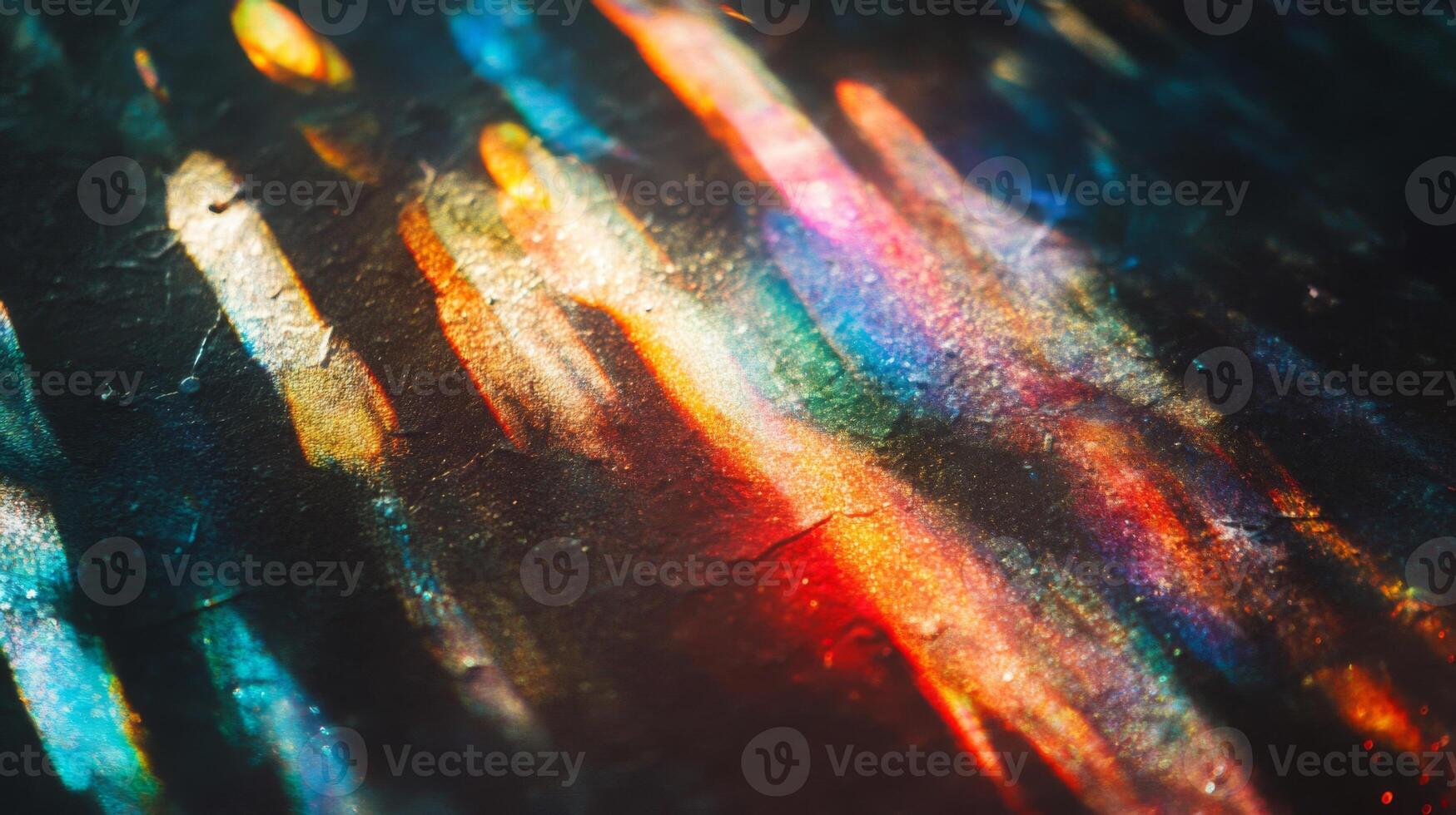 Abstract Rainbow Light Streaks on a Textured Surface photo