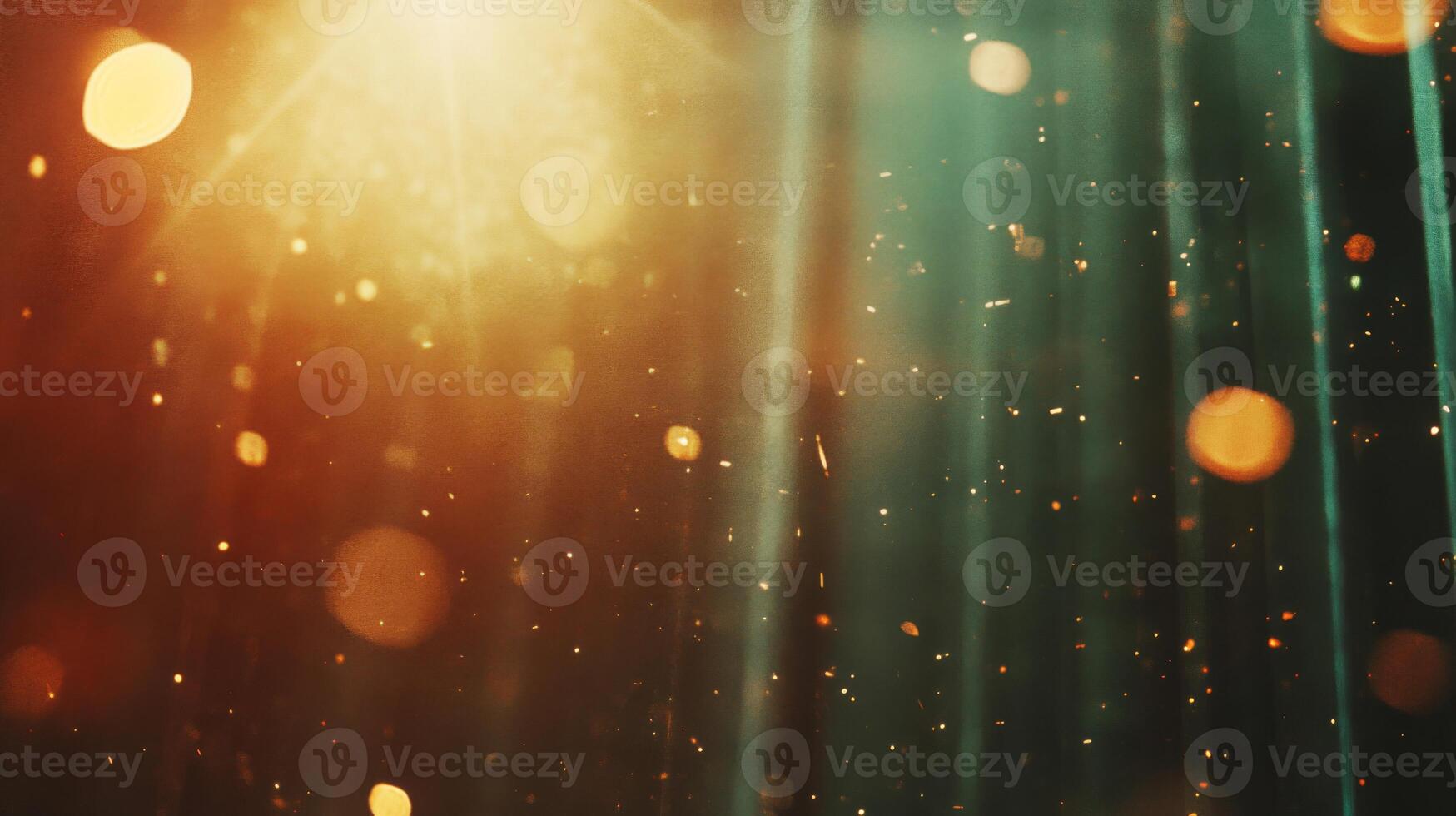 Abstract Bokeh Background with Golden Lights and Dust Particles photo
