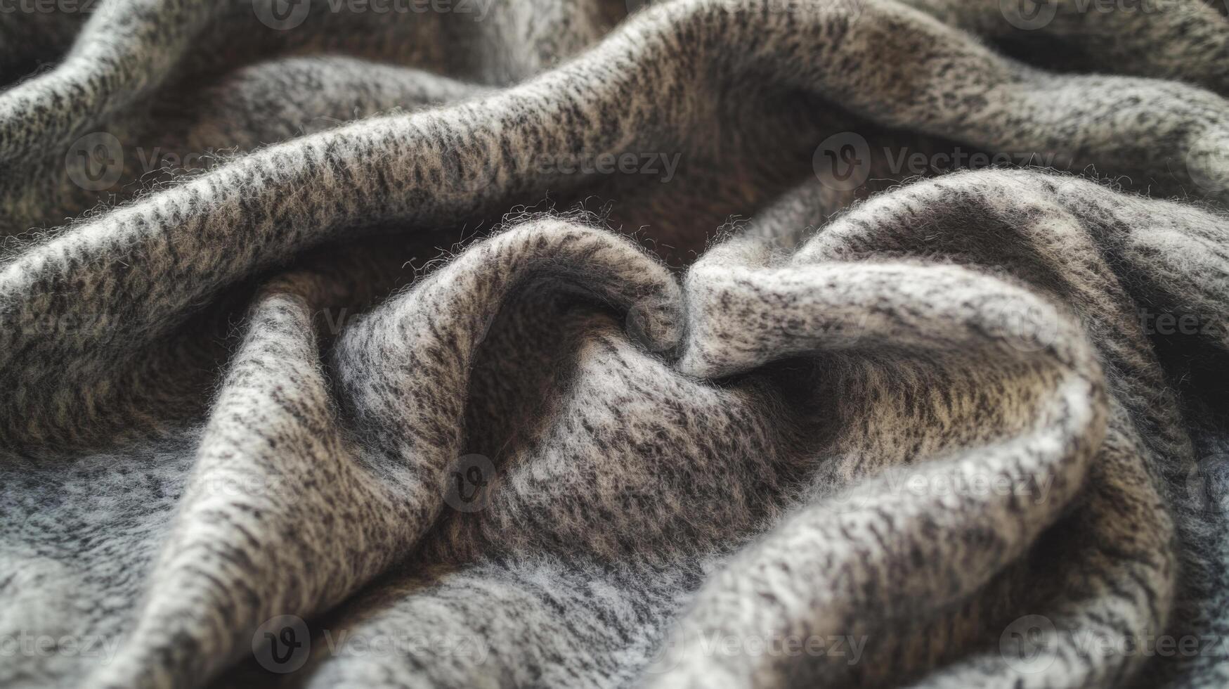 Close-up of a Gray and White Textured Fabric with Wrinkles photo