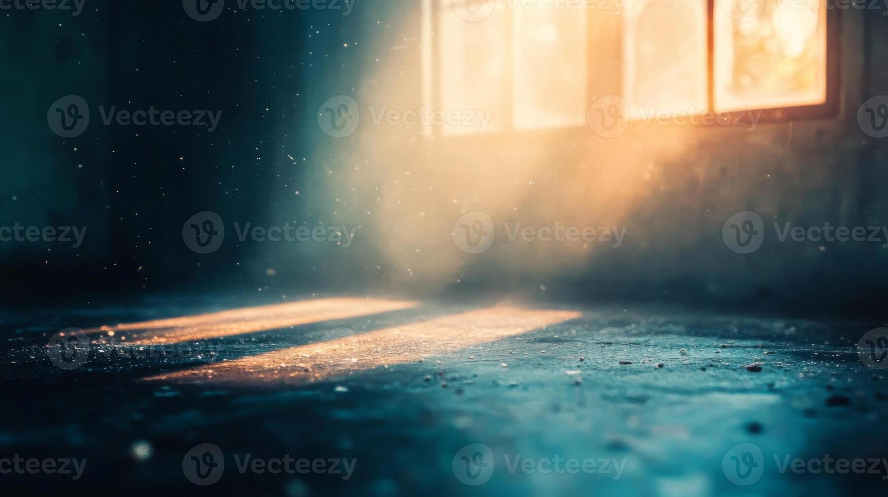 Sunbeams Streaking Through Dust Motes in a Dark Room photo