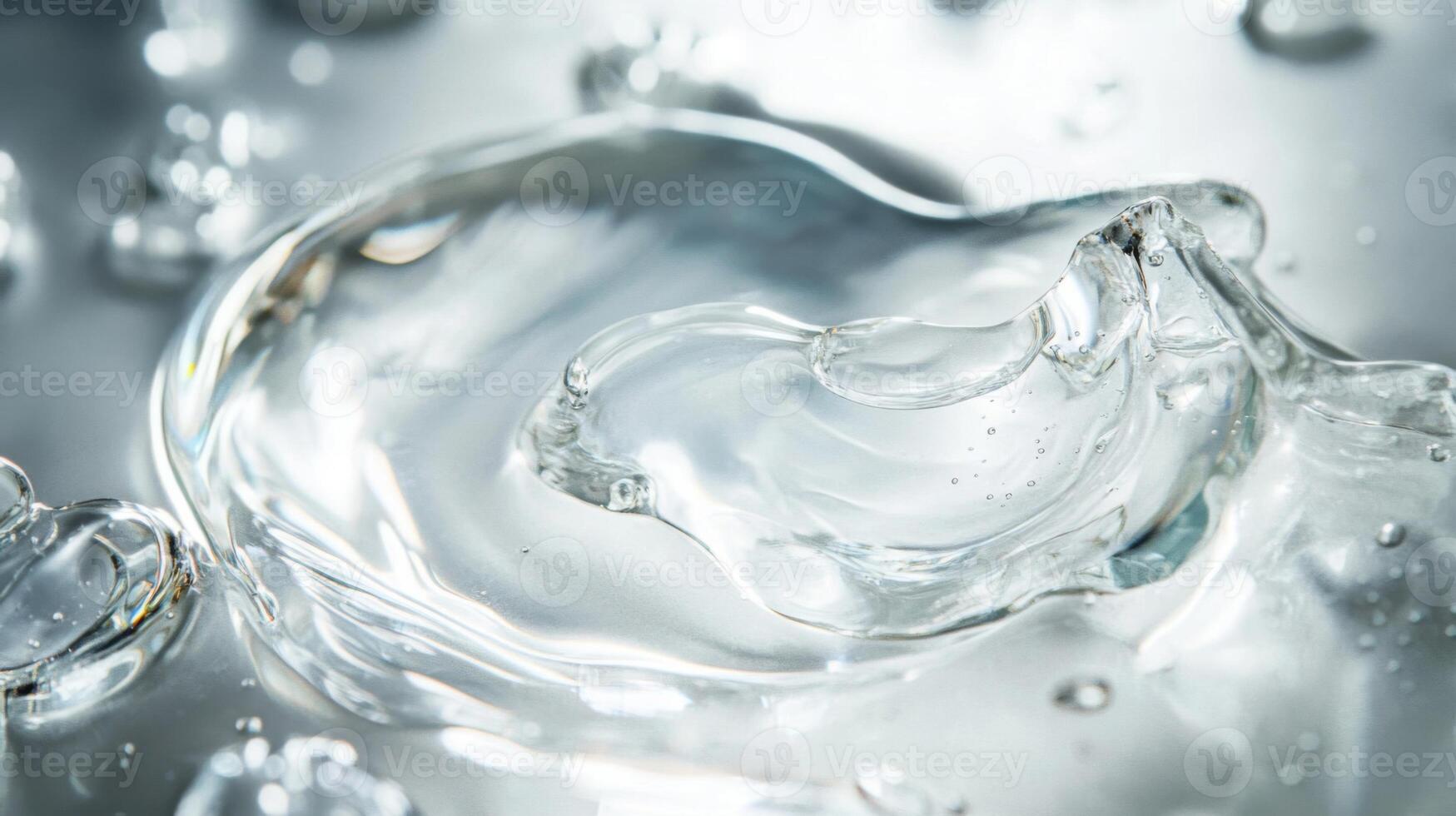 Abstract Water Droplet with Circular Ripples and Air Bubbles photo