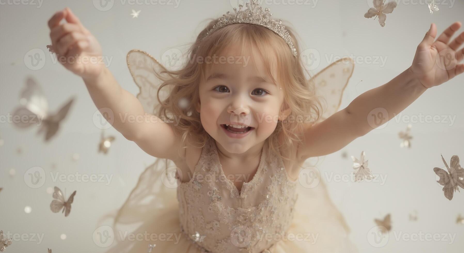 Zoe - Elated Blonde Toddler Girl in Pajamas, Morning Joy photo
