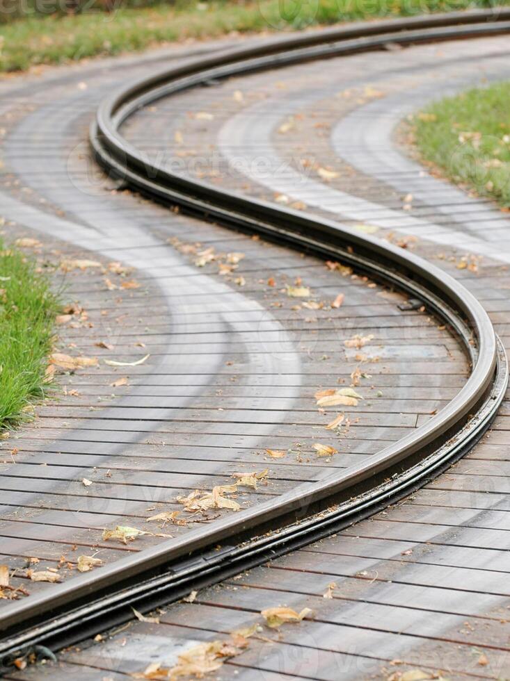 Traintrack in s curve shape photo