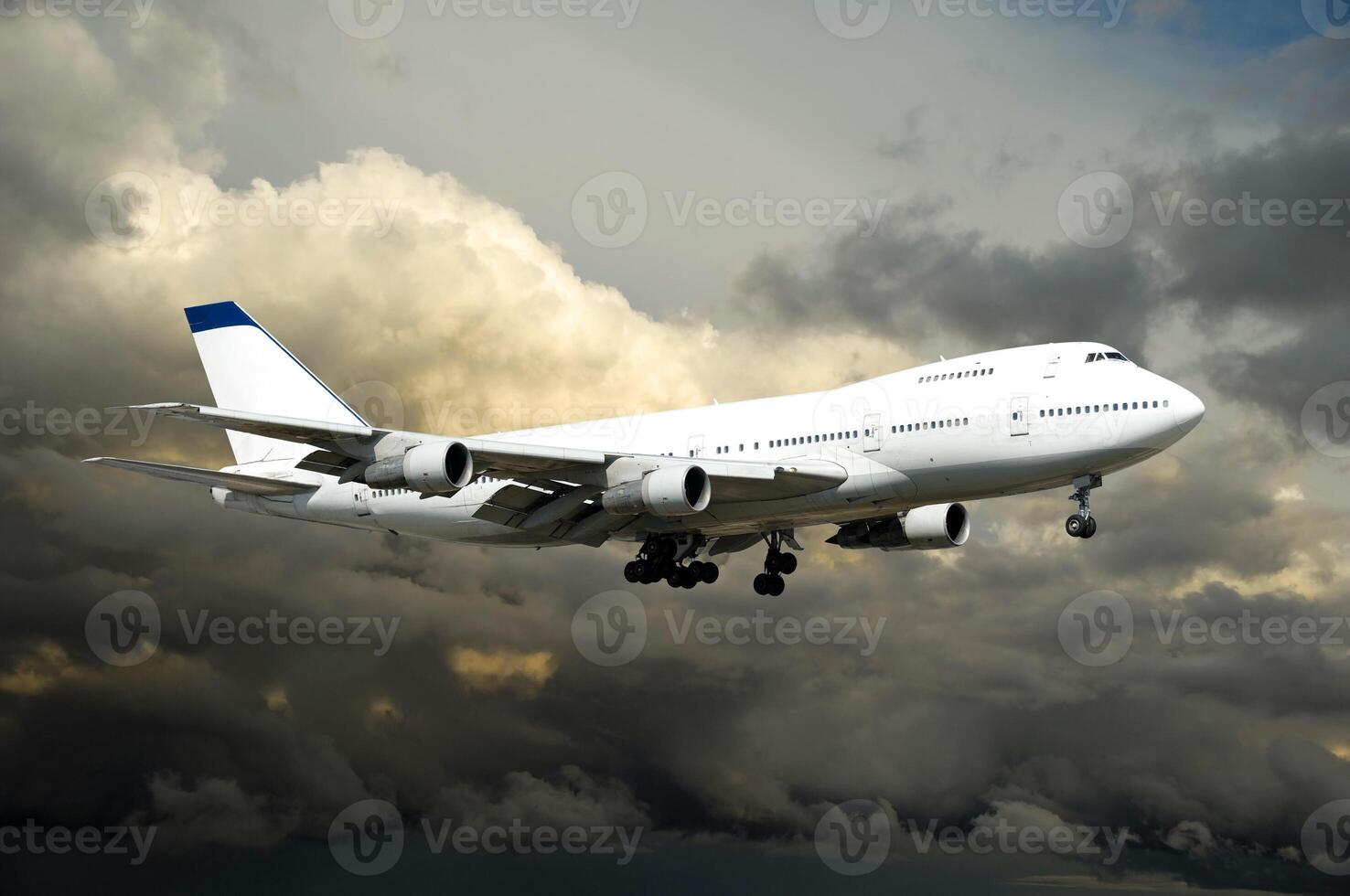 Plane in bad weather photo