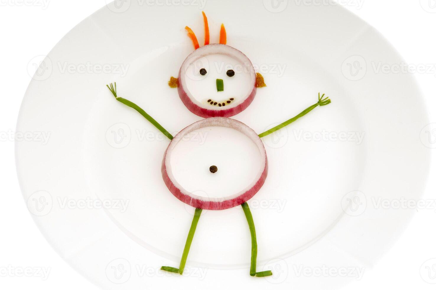 vegetable man on dish photo