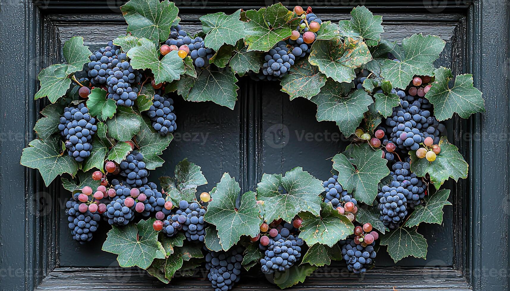 Ripe fruit on vine, fresh nature decoration frame generated by AI photo