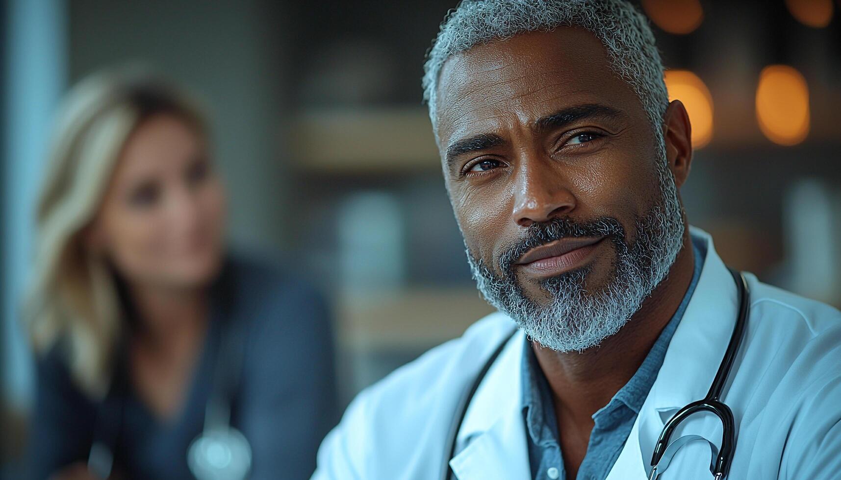 Men doctor professional occupation indoors looking at camera generated by AI photo