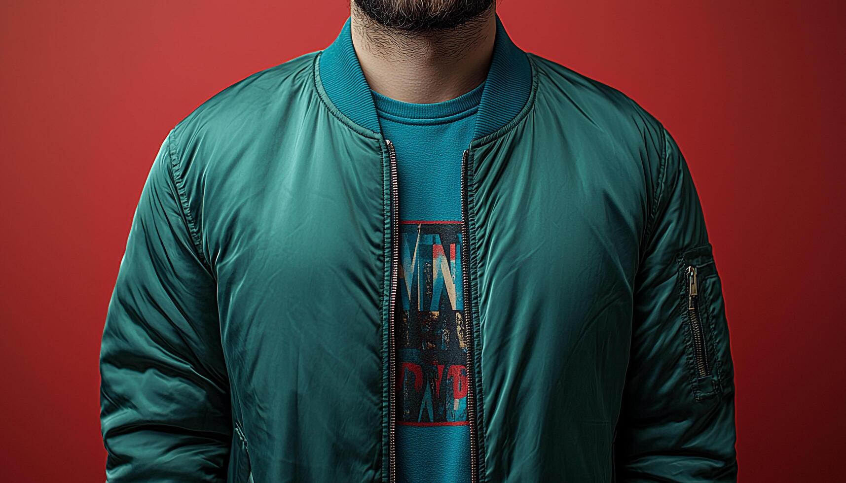Confident man in casual fashion standing and smiling generated by AI photo